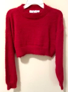 NWT Sugar & Jade Cropped Sparkly Red Sweater Girl's Size L / 12-14 - Picture 1 of 1