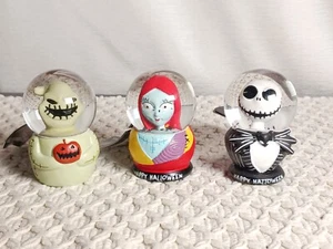 Nightmare Before Christmas Jack Sally Oogie Boogie MINI Snow Water Globe Set 3 - Picture 1 of 9