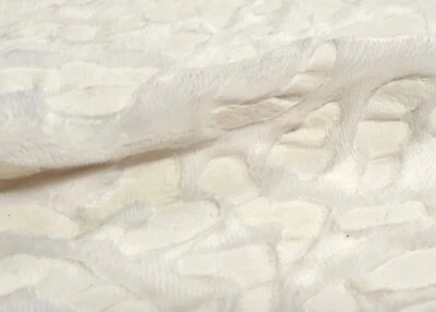 Webpelz Baumwolle Kurzhaar Kunstfell Stoff Plüsch Ausbrenner Creme Deko Kleidung - Bild 1 von 4