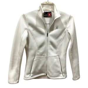 S Women's Spyder White Endure Full Zip Jacket S small knit Fleece silver spider - Picture 1 of 6