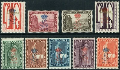 [st4144] Belgium 1929 COB 272A/K Scott B84/92 MLH Overprint L Crown w/certificat - Image 1 of 3