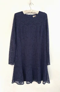 Michael Michael Kors Kleid Damen Marine Spitze Overlay Langarm Kick Flare 14 - Bild 1 von 8