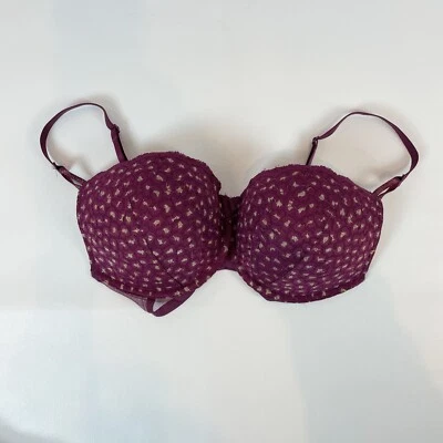 Nuevo sin etiquetas Sujetador Victoria's Secret 32DDD Push-Up Púrpura Leopardo B111 Foto 1 de 4