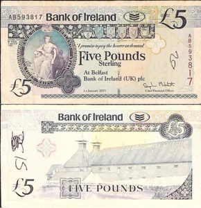 BANK OF IRELAND - 2013 - £5 - SIGNATORY STEPHEN MACHET - Picture 1 of 1