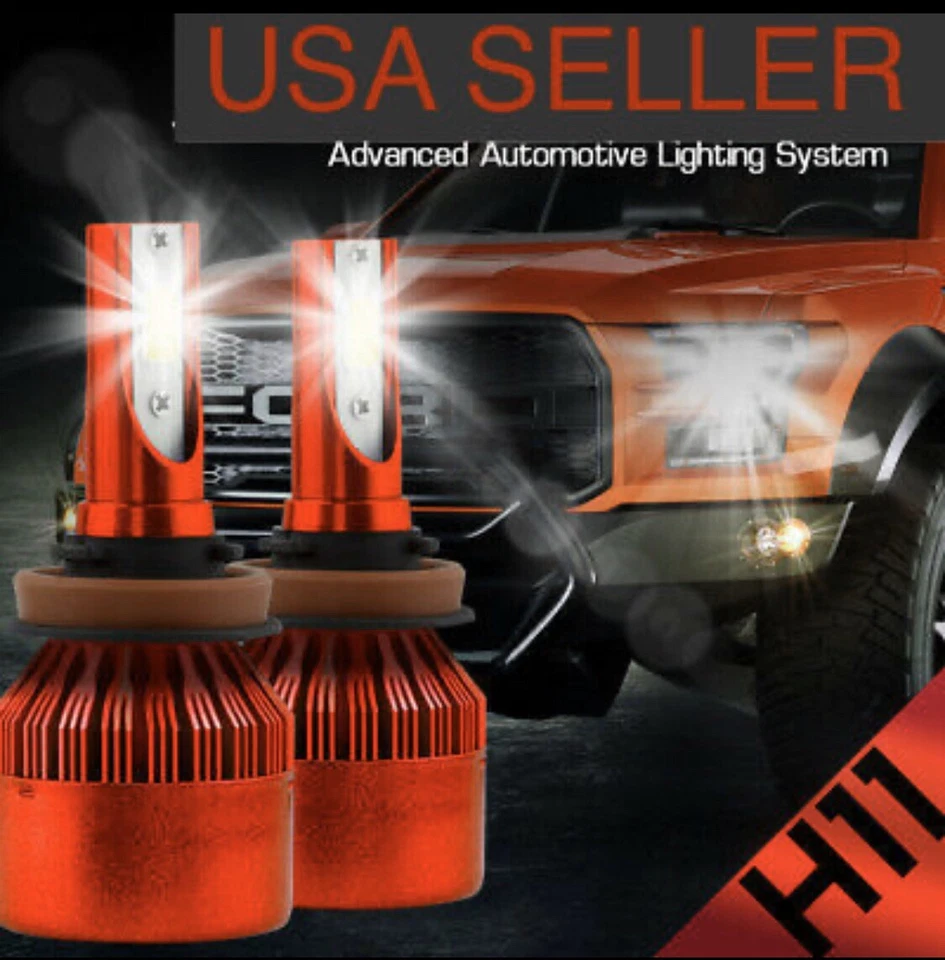 For Chevy Silverado 2019 2020 Low Beam - LED HEADLIGHT BULBS - H11 6000K White 6 - Image 1 of 4