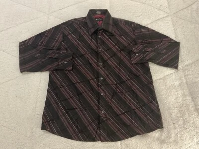 Eighty Eight Platinum Cotton Blend Multi-Color Abstract L/S Mens Shirt Sz Medium - Image 1 of 4