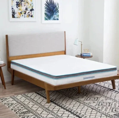 Colchón híbrido Linenspa de 8 pulgadas de espuma viscoelástica y muelles interiores talla COMPLETO Foto 1 de 3