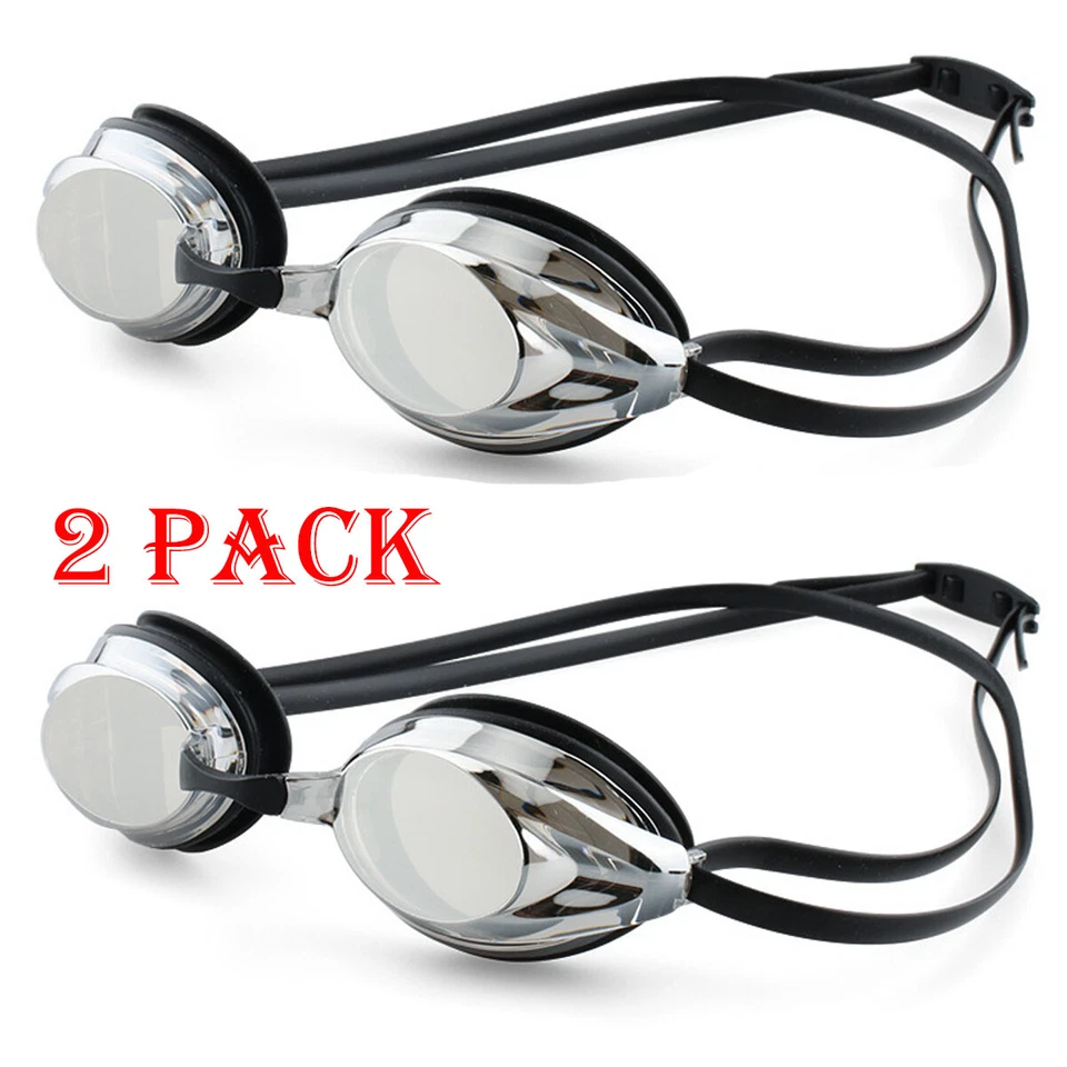2 Pack Unisex-Adult Swim Goggles Mirrored Vanquisher 2.0 Anti-Fog UV Protection - Image 1 of 4