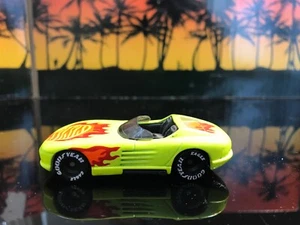 1990 Matchbox Sunburner Neon Day Glo Yellow Convertible With Flames 3" 1:58 - Picture 1 of 12