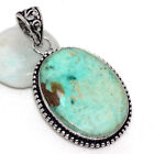 Peruvian Turquoise 925 Silver Plated Gemstone Pendant 2" Modern Gifts AU M456