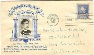 c725 Cover Crosby Thermographic FDC Famous American 877 - Picture 1 of 1