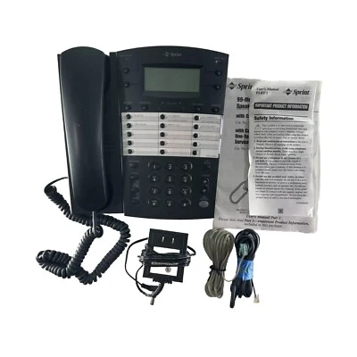 Teléfono fijo Sprint Radio Shack 43-5904 negro probado funcionando de colección Foto 1 de 4