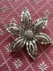 3Ct Round Cut Lab Created Star Flower Wedding Brooch Pin 14K White Gold Plated