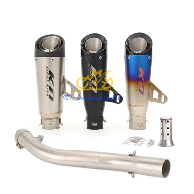 Silenciador negro tubo medio puntas de escape sistema deslizable para Honda CBR600F4i 2001-2007 Foto 1 de 4