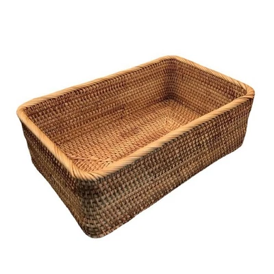 Handgewebter Rattan-Weidenkorb, Obst-, Tee-, Snack-, Brotkorb, Kosmetik, Re2130 - Bild 1 von 4