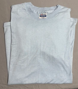 T-shirt vintage Hanes Fifty-Fifty uomo L vuota punto singolo blu chiaro USA - Foto 1 di 6