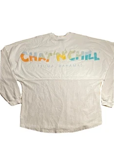 Spirit Jersey Long Sleeve Shirt Chat ‘N’ Chill Exuma Bahamas 2XL White Fishnet - Picture 1 of 7