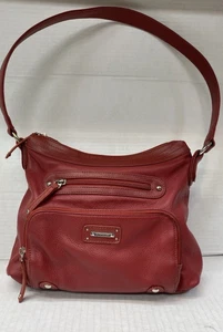 Stone & Co Leather Shoulder Bag Multiple pockets Dark Red color - Picture 1 of 17