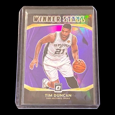 2020-21 Optic Tim Duncan Purple Prizm Winner Stays #15 Spurs C392 - Image 1 of 2