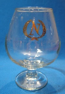 Napoleon Cognac Glas Schnapsglas N Initiale mit Kranz in Blattgold 5 1/2" hoch - Bild 1 von 6