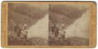 c.1870s Edweard Muybridge STEREOVIEW Photograph DEVILS TEA KETTLE Geyser Springs