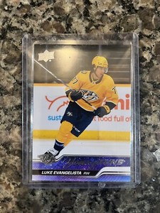 2023-24 Upper Deck Series 1 #221 Luke Evangelista Young Guns RC Predators NM-BT