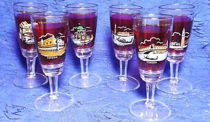 Venezia Scenes Glas Stielgeschirr 6 Teile Italien - Bild 1 von 6