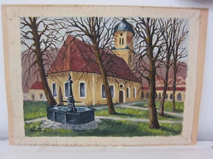 Erwin Pommerencke 1988 óleo témpera monasterio Königsbronn 56x40 firmado Heidenheim - Imagen 1 de 8