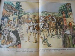 Village de Tisilesti Roumanie camp des lépreux attaqué bandits dessin Print 1935 - Imagen 1 de 1
