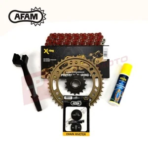 AFAM 520 Red Chain and Sprocket Kit (Alloy Rear) fits BMW S1000RR 2015-2018 - Picture 1 of 2