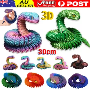 Articulated Bush Viper Toy - Dragon Snake 3D Printed Fidget Toy Figurine Gift HA - Picture 1 of 22