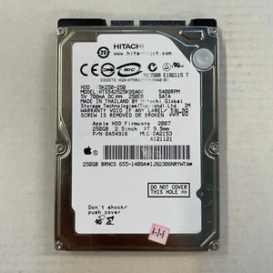 Hitachi 5K250 250GB 2.5" SATA HDD 5400RPM 1.5GBs HTS542525K9SA00 Apple 655-1408A - Picture 1 of 4