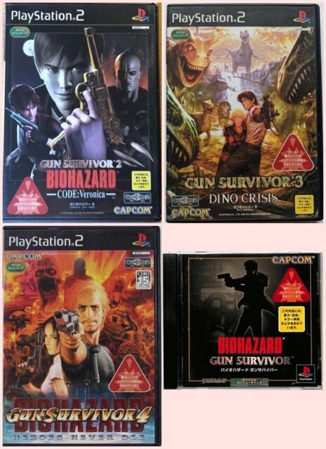 PS2 Gun Survivor 2 3 4 Set Lot Biohazard Dino Crisis Resident Evil GAME  JAPAN JP