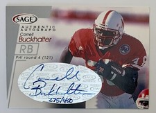 2001 SAGE Football Authentic Autograph Silver Card #A9 Correll Buckhalter/400