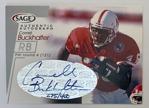 2001 SAGE Football Authentic Autograph Silver Card #A9 Correll Buckhalter/400
