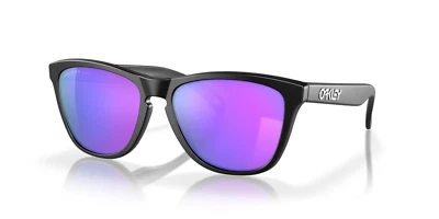 NEW* Oakley Frogskins BLACK Matte w PRIZM Purple VIOLET Iridium Sunglass 9013-H6 - Image 1 of 4