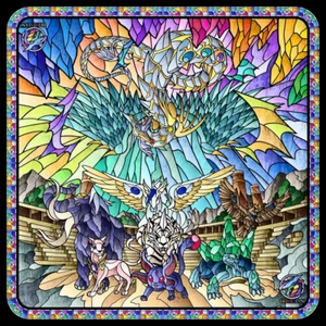 2 Player Crystal Beast Rainbow Dragon Cloth Playmat Stitched Border - Picture 1 of 1
