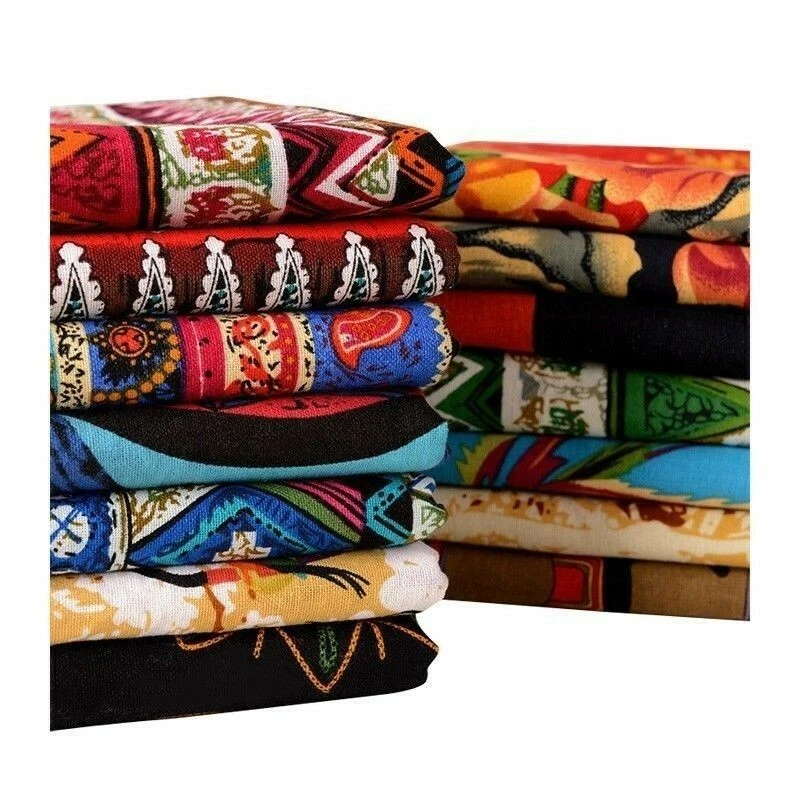 Stripe Tribal Ethnic Fabric Floral Upholstery Curtain Table Cloth Cotton Linen - image 1 of 4