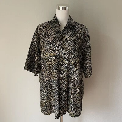 Camisa con botones multicolor de algodón Novica para hombre talla XL Foto 1 de 4