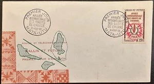1968 Wallis & Futuna Islands #C70 FDC; Mata-UTu; Human Rights, map *d - Picture 1 of 2