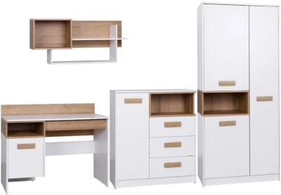 Jugendzimmer Set GUSTAVO R – 4-teilig Weiß – Kinderzimmer Möbel - Bild 1 von 4