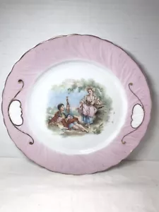 Vintage Plate Cake Dessert Serving Platter Victorian Farm Romance Scene 9.5" - Picture 1 of 6