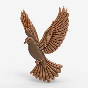 STL File For CNC Router 3D Printer Laser Printable Model Flying Dove Wall Relief - Picture 1 of 7