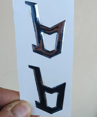 Pair of Bertone Logo 3D Resin Stickers - Image 1 of 4