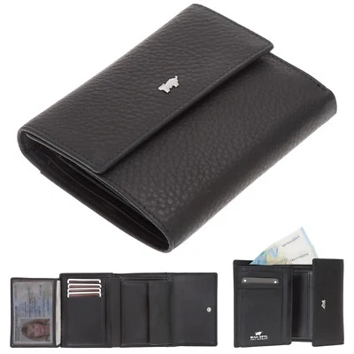 Leder Börse BRAUN BÜFFEL TERRA Ledergeldbörse Geldbeutel Lederbörse 078 SCHWARZ