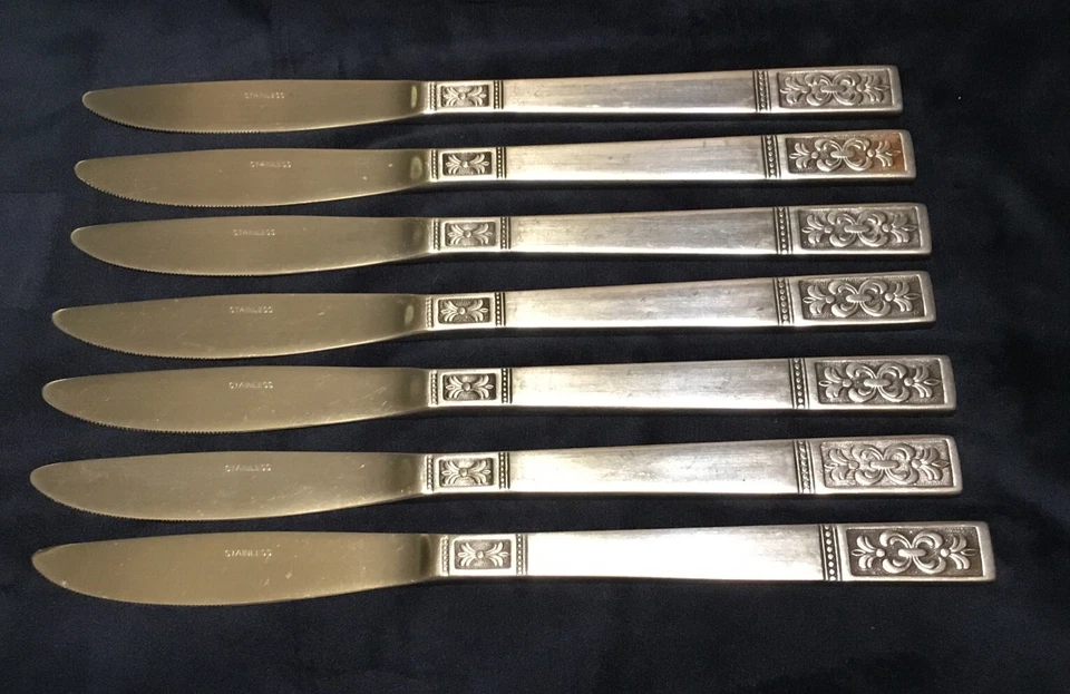 Cuchillos de mantequilla Imperial International CORTINA 7 cubiertos de acero inoxidable Corea IIC Foto 1 de 4