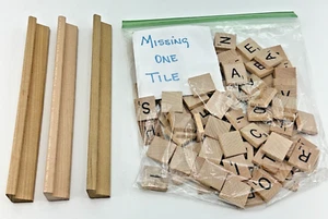 Wooden Scrabble Tiles Slats Letters for Crafts Light Wood Color Replacement Pcs - Picture 1 of 4