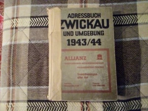 Adressbuch Zwickau und Umgebung 1943 /Adressbuch 1943/1944 Selten - Bild 1 von 18