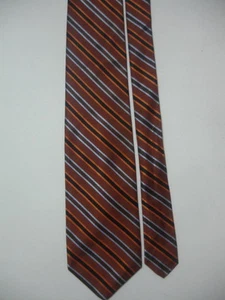 ROBERT TALBOTT STUDIO Men's Executive 100% Silk Neck Tie Tan Black Stripes - Picture 1 of 4