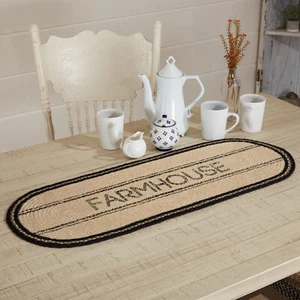 Sawyer Mill Carbón Crema Granja Yute 13x36 Corredor Primitivo Natural Rústico - Imagen 1 de 9